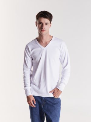 Camiseta Interlock M/L Escote V