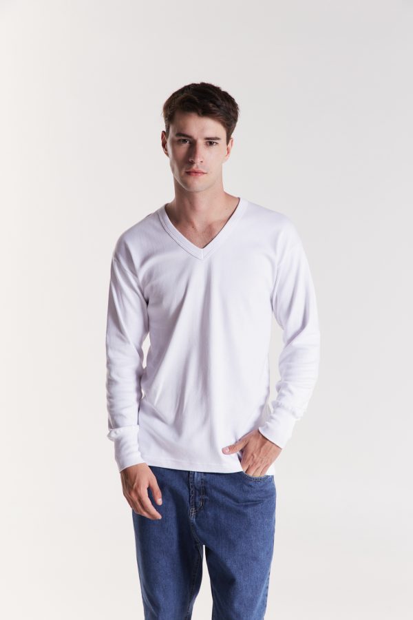 Camiseta Interlock M/L Escote V
