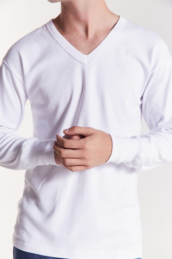 Camiseta Interlock M/L Escote V - Imagen 3