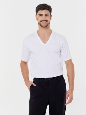 Camiseta Interlock M/C Escote V